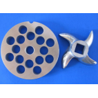 #22 x 1/2" hole STAINLESS Meat Grinding Grinder Plate disc & Cutter Knife